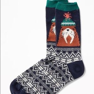 NWT Old Navy Go Warm Fair Isle Crew Socks, Walrus